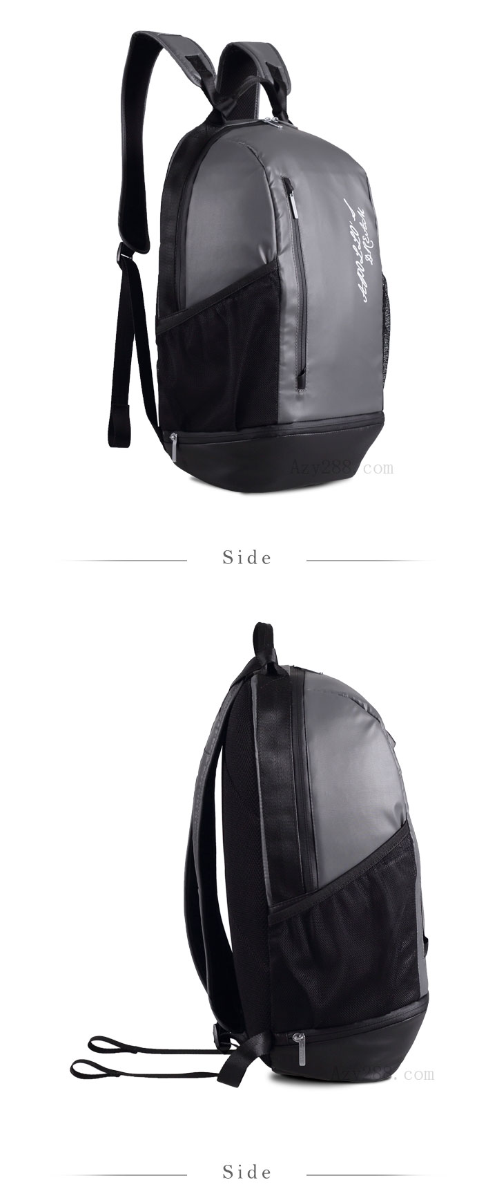 百搭時(shí)尚休閑背包側(cè)面展示