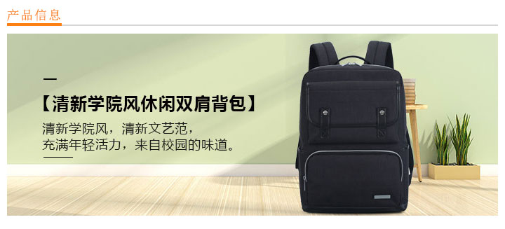 清新學(xué)院風(fēng)休閑雙肩背包定做