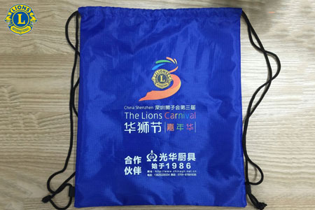 深圳獅子會定制華獅節禮品束口沙灘袋