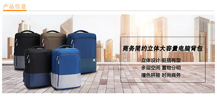 商務(wù)簡(jiǎn)約立體大容量電腦背包