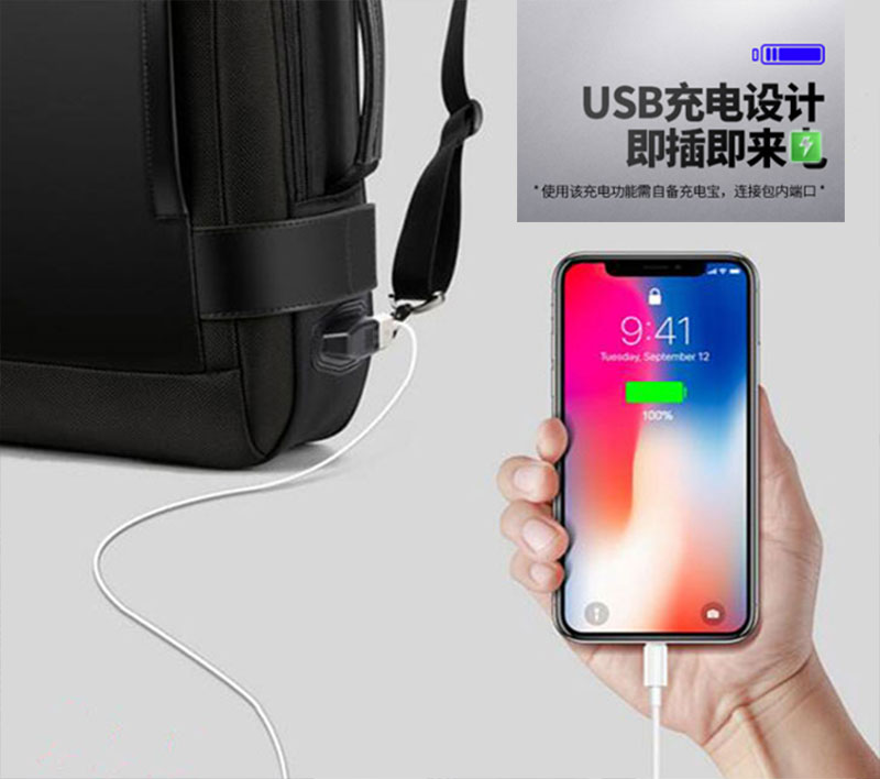 質(zhì)感高檔多功能商務雙肩電腦包定制