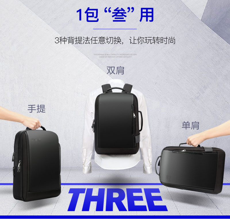 質(zhì)感高檔多功能商務雙肩電腦包定制