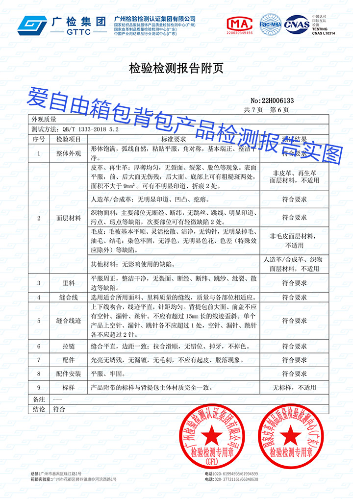 背提包檢測(cè)之有害物質(zhì)限量檢測(cè)
